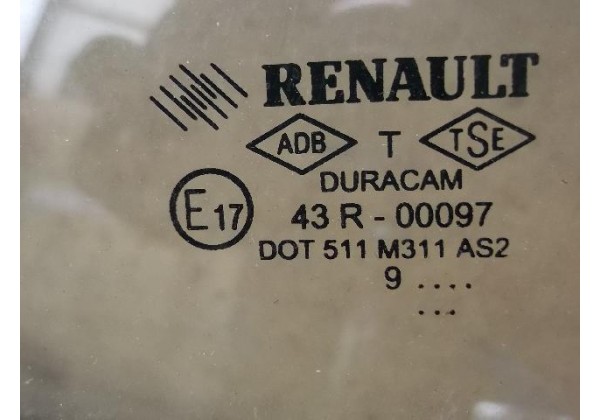 Скло лівої задньої дверки Renault Clio 3, хетчбек, універсал, 05-12, 8200427720